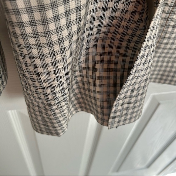 Theory Check Linen Blend Blazer Cream/ Grey Multi Size 6 - Picture 14 of 14